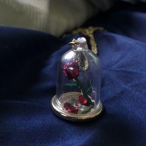 Beauty and the Beast Rose Necklace